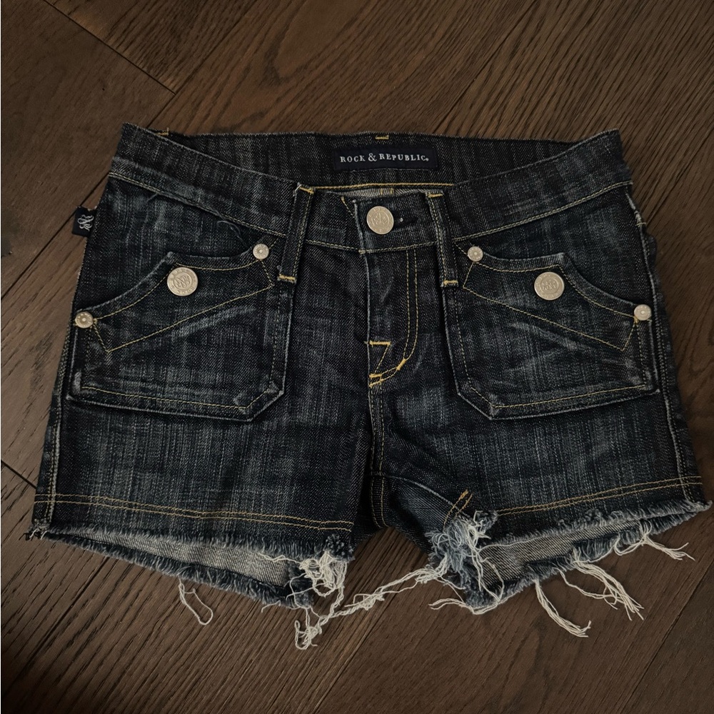 Rock & Republic Dark Wash Jean Shorts